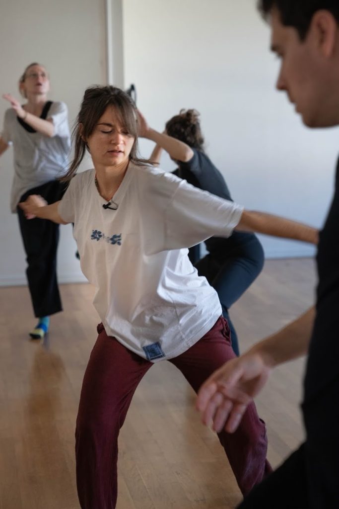 Groupe de Qi Gong d'Apolline Borne Apolline exécutant une danse de Qi Gong avec son groupe en tant qu'enseignante